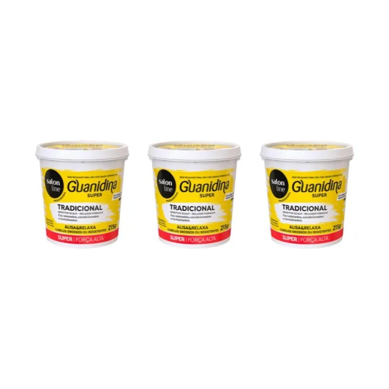 Relaxante Salon Line Guanidina Super Amarelo 215G-Kit C/3Un