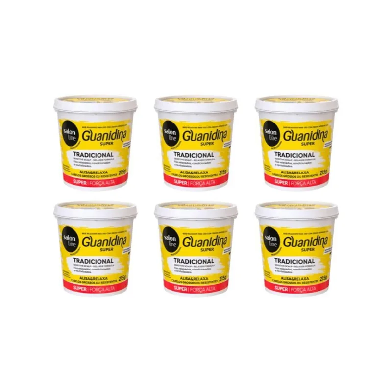 Relaxante Salon Line Guanidina Super Amarelo 215G-Kit C/6Un