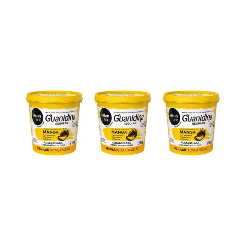 Relaxante Salon Line Manga Guanidina Regular 218G- Kit C/3Un