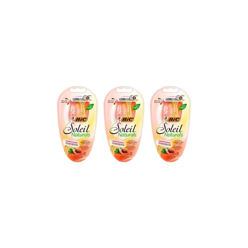 Aparelho De Barbear Bic Soleil Naturals Vd/Am C/2- 3Un