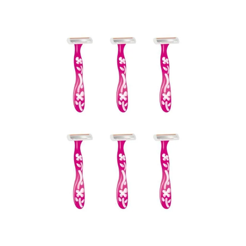 Aparelho De Barbear Bic Soleil Rosa-Kit C/6Un