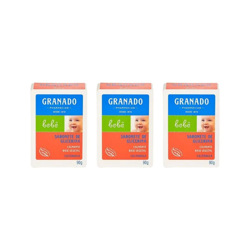 Sabonete Granado Baby 90G Glicerina Calendula - Kit C/3Un