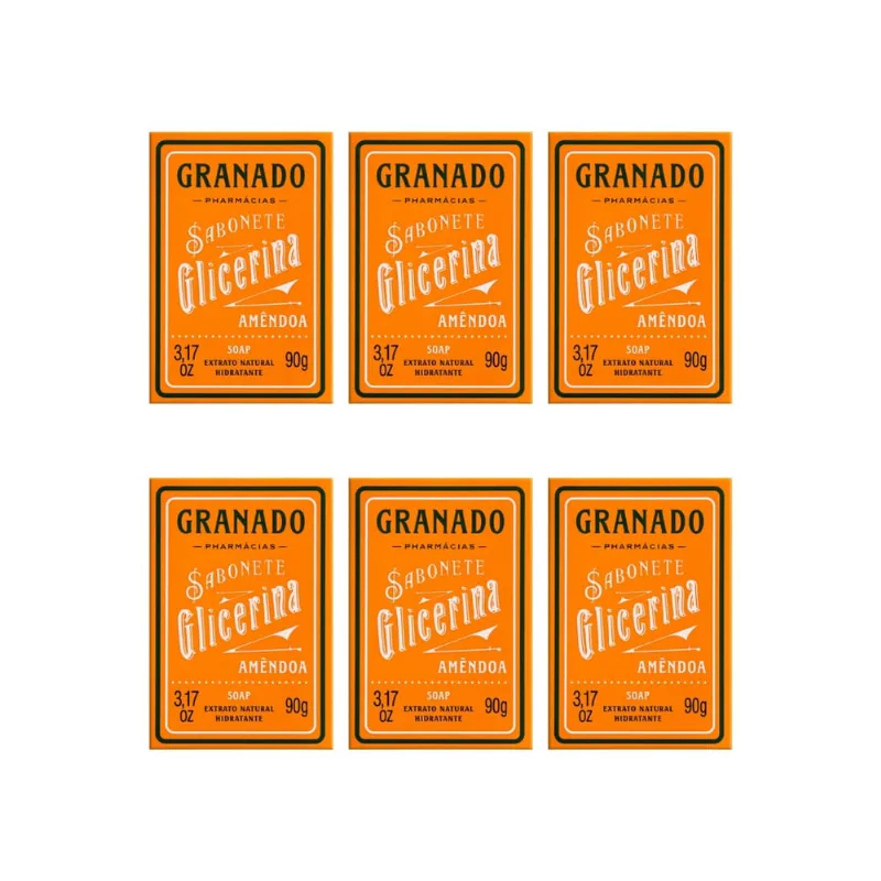 Sabonete Granado 90g Glicerina Amendoa-Kit C/6un