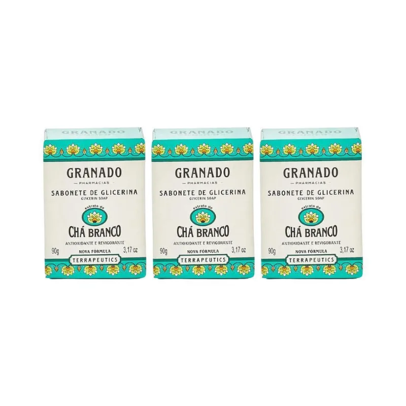 Sabonete Granado 90G Glicerina Cha Branco-Kit C/3Un
