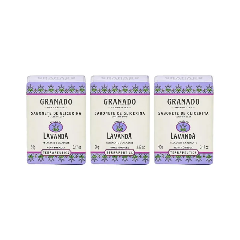 Sabonete Granado 90G Glicerina Lavanda-Kit C/3Un