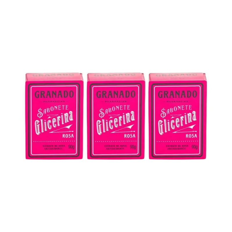 Sabonete Granado 90G Glicerina Rosa-Kit C/3Un