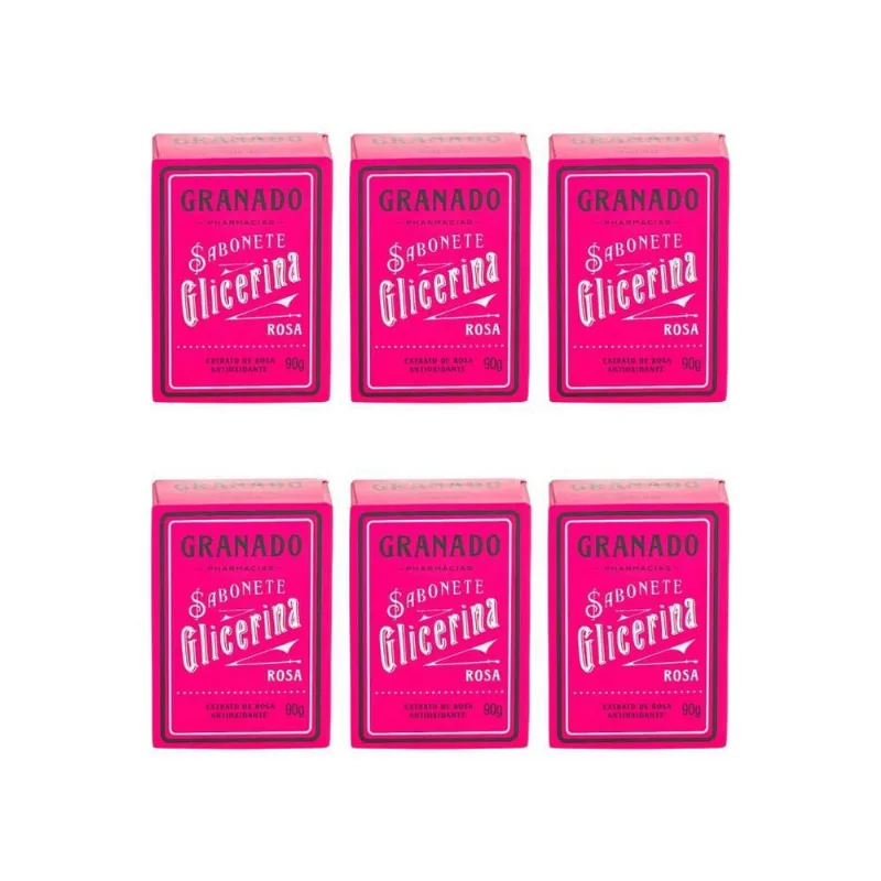 Sabonete Granado 90G Glicerina Rosa-Kit C/6Un