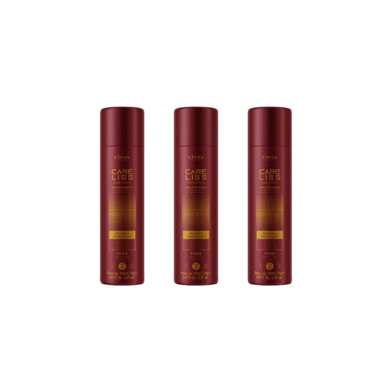 Hair Spray Fixador Care Liss Fixa Forte 150Ml-Kit C/3Un