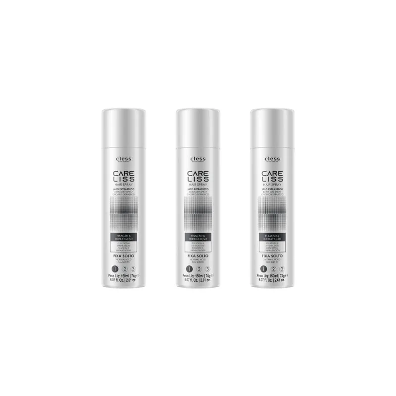 Hair Spray Fixador Care Liss Normal Fixa Solto 150ml-Kit 3un