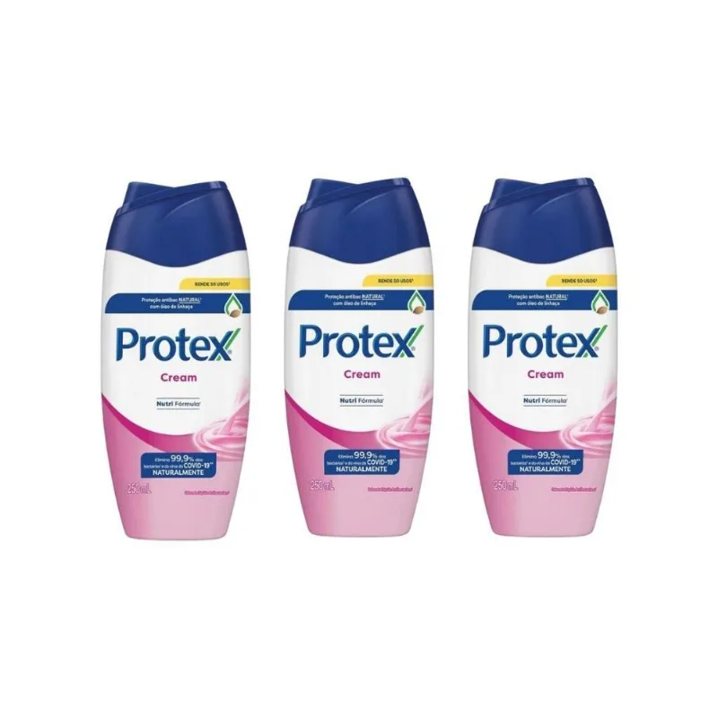 Sabonete Liquido Protex 250Ml Cream - Kit Com 3Un