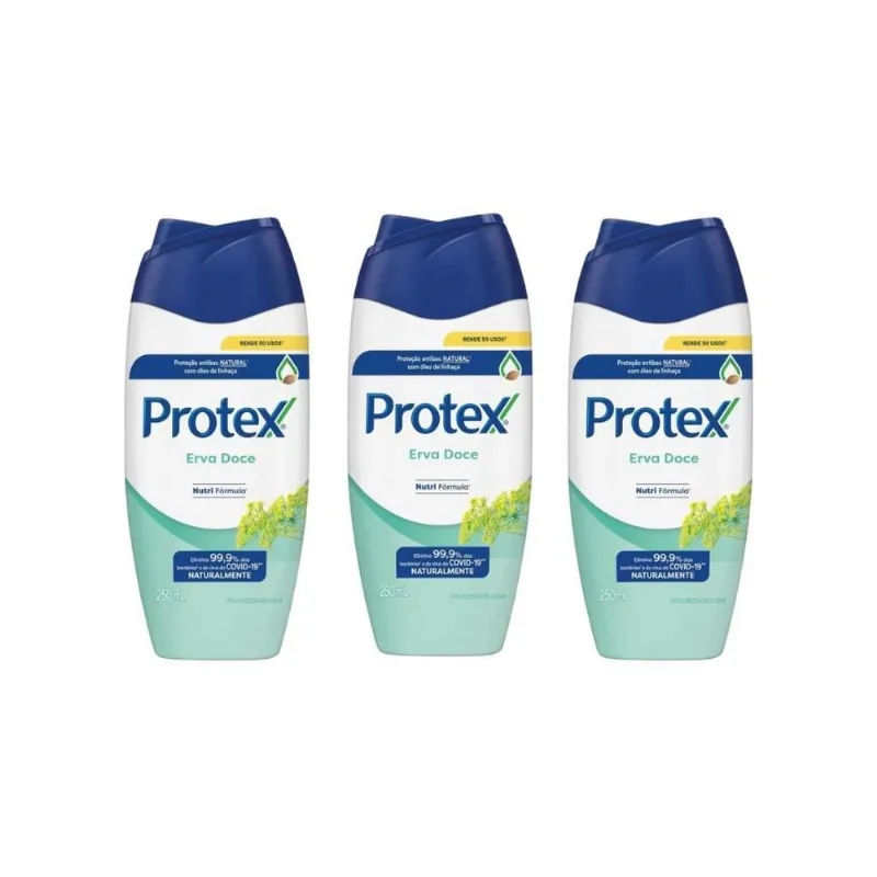 Sabonete Liquido Protex 250Ml Erva Doce - Kit Com 3Un