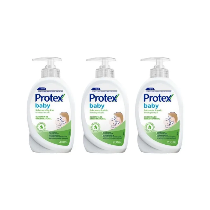 Sabonete Liquido Protex Baby Glicerinado 200Ml - Kit Com 3Un