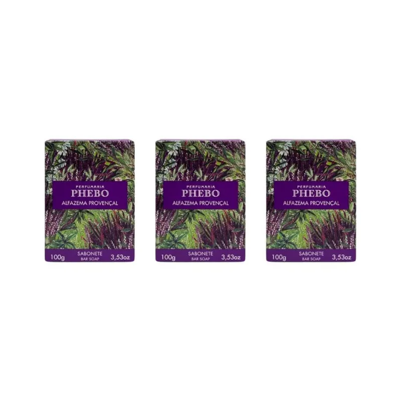 Sabonete Phebo Mediterraneo 100G Alfazema Provencal- Kit 3Un