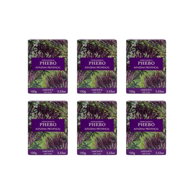 Sabonete Phebo Mediterraneo 100G Alfazema Provencal- Kit 6Un