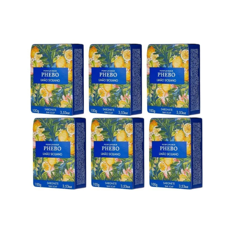 Sabonete Phebo Mediterraneo 100G Limao Siciliano - Kit C/6Un