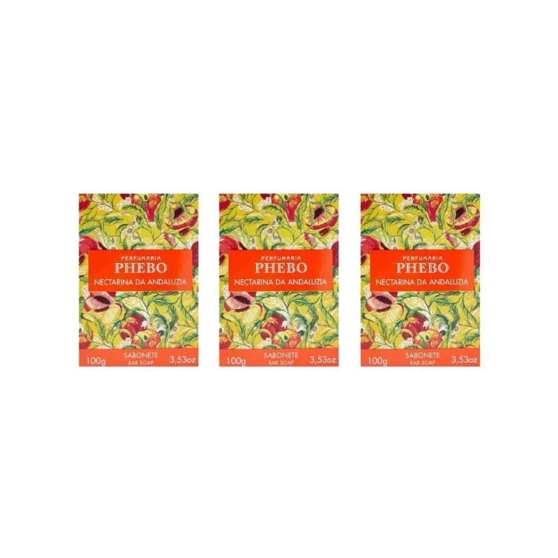 Sabonete Phebo Mediterraneo 100G Nectarina - Kit C/3Un