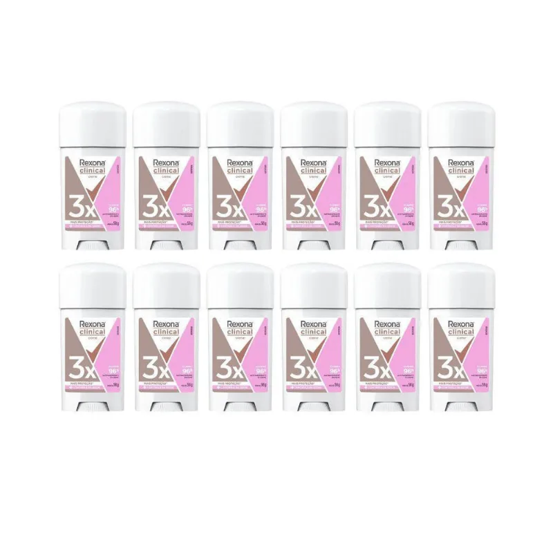 Desodorante Rexona Creme Clinical 58G Fem Classic Kit 12Un