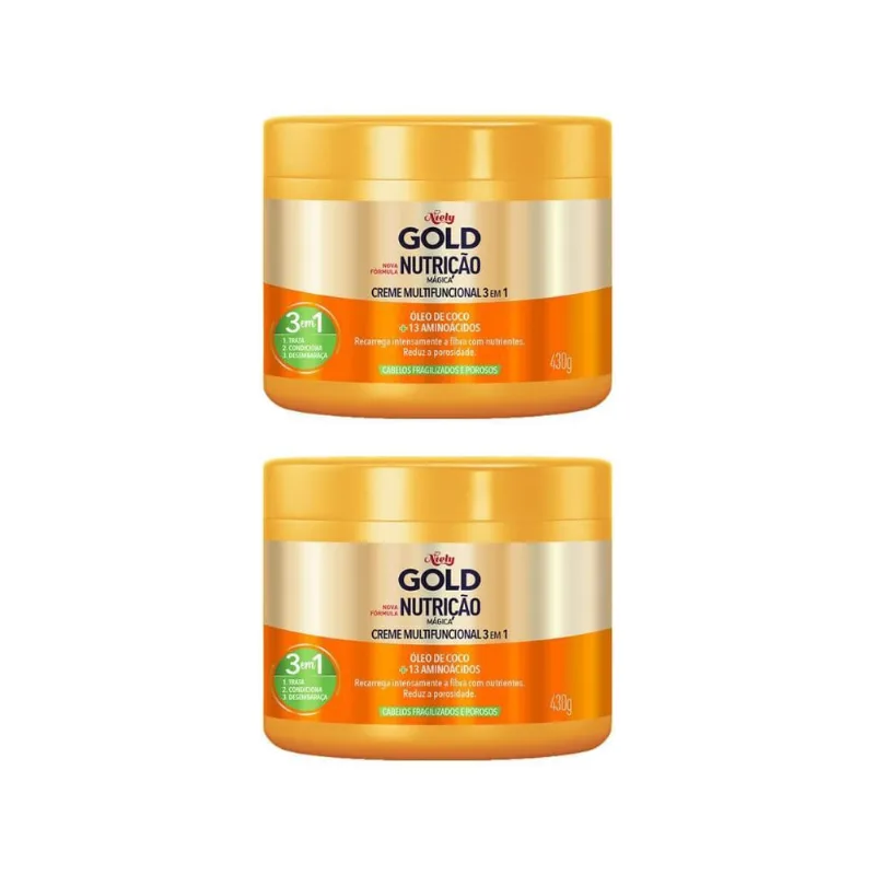 Creme De Tratamento Niely Gold 430G Nutriçao Poderosa - 2Un