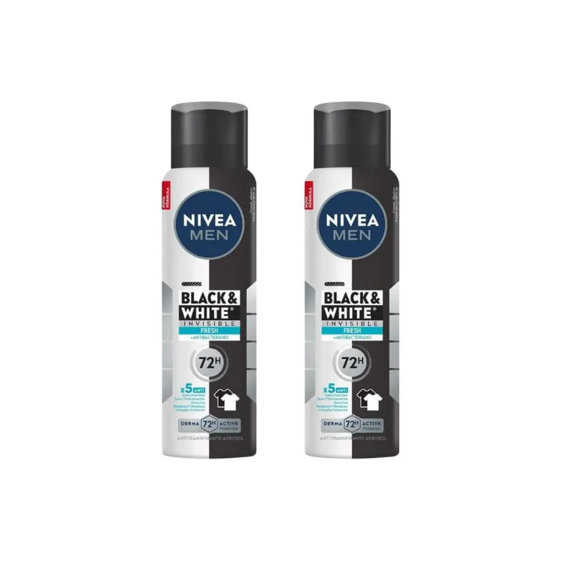 Desodorante Aero Nivea 150ml Masc Black White Invi Fresh-2un