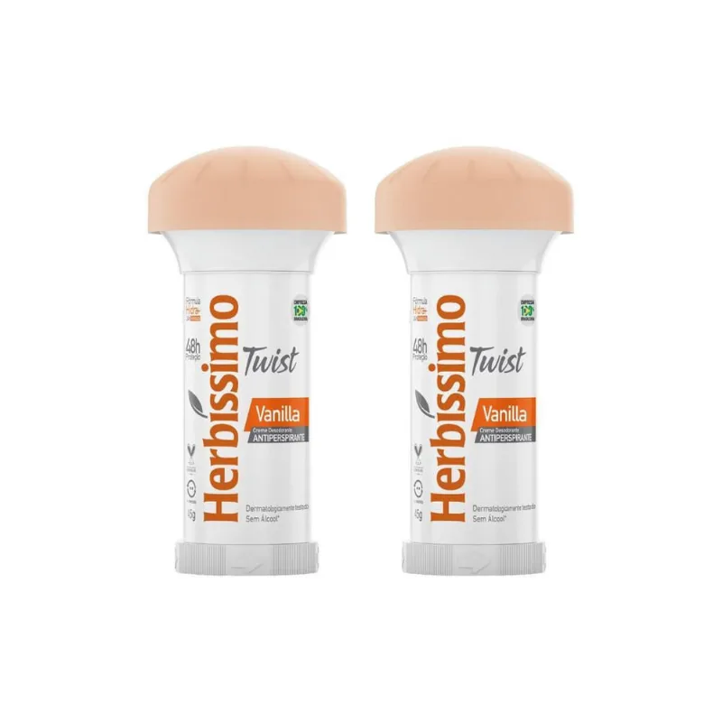 Desodorante Herbissimo Stick Creme Twist Valila 45G- Kit 2Un