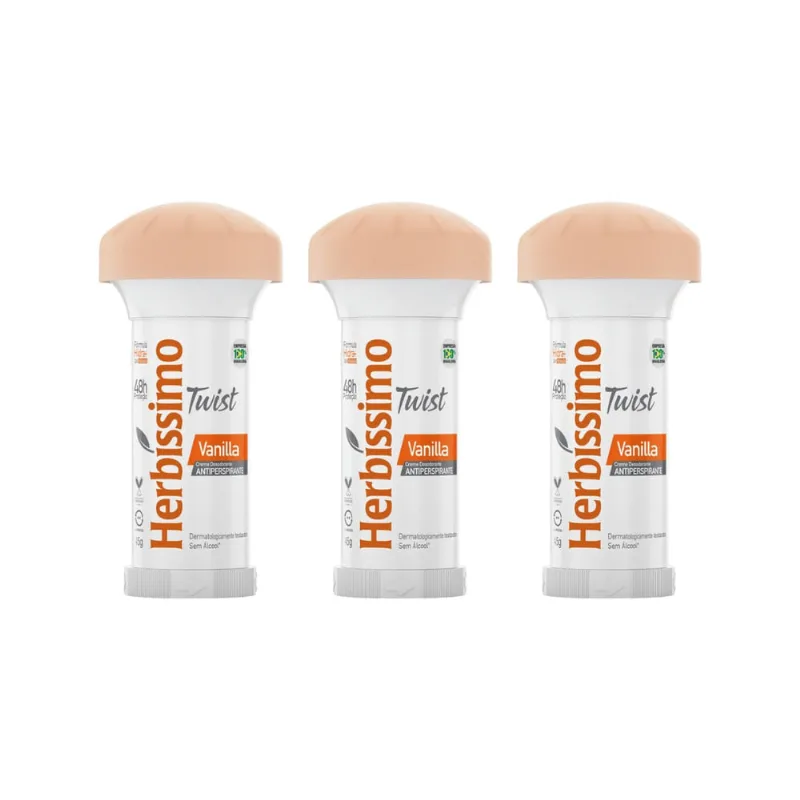 Desodorante Herbissimo Stick Creme Twist Vanilla 45g-Kit 3un