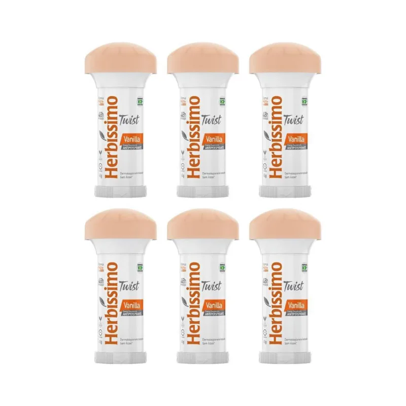 Desodorante Herbissimo Stick Creme Twist Valila 45G- Kit 6Un