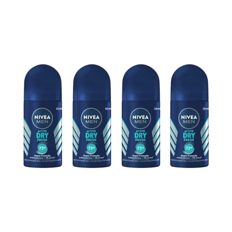 Desodorante Roll-on Nivea 50ml Masc Dry Fresh - Kit c/ 4un