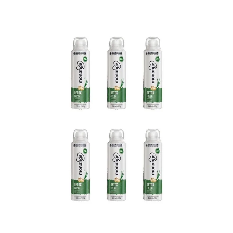 Desodorante Aero Monange 150Ml Detox - Kit C/6Un
