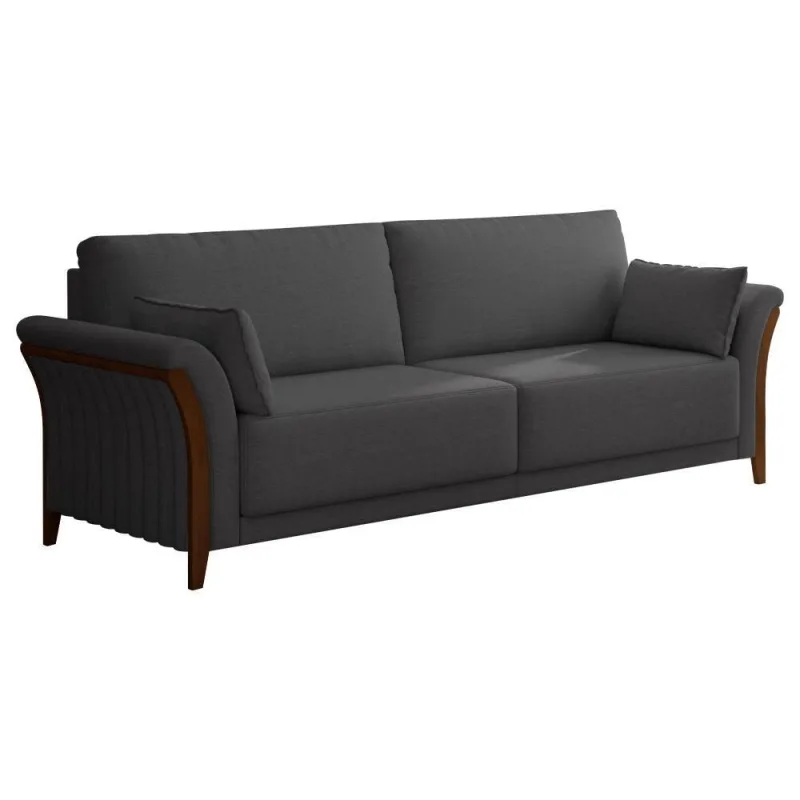 Sofá Perry 3 Lugares 222CM Cinza Linho Conforto para Sala de Estar Sallar Home - OUTRAS MARCAS