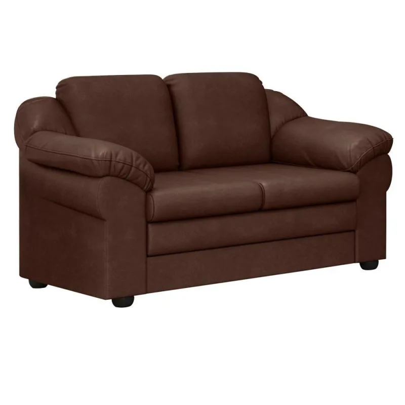 Sofá Living 2 Lugares 157CM Marrom Couro Sintético Áurea Design Moderno para Sala de Estar - AUREA