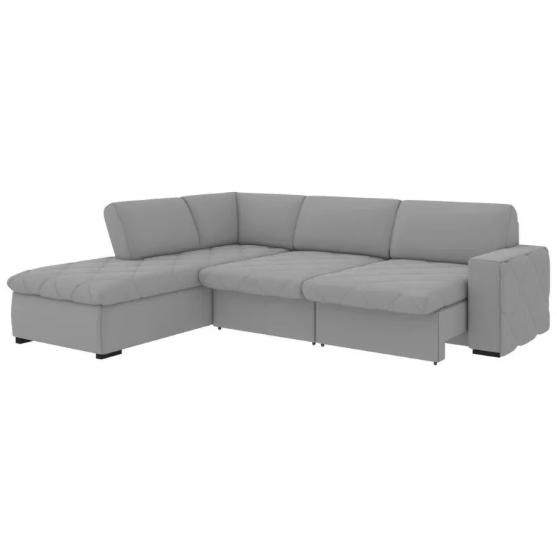 Sofá Chel 3 Lugares com Chaise Retrátil 262CM Cinza Veludo Sofá Home - OUTRAS MARCAS - Agro