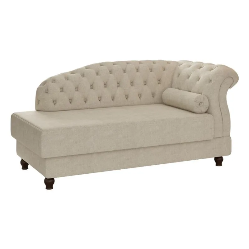 Sofá com Chaise Pomme 1 Lugar 160CM Direito Bege Bouclé Suave Sallar Home - OUTRAS MARCAS