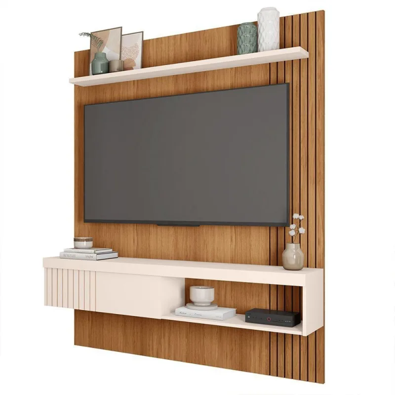 Painel para TV Cristal 60" 150CM MDF-MDP com Nicho Off White Sallar Home - OUTRAS MARCAS - Agro
