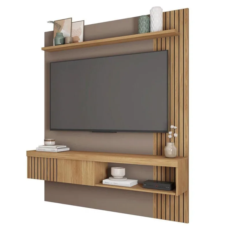 Painel para TV Cristal 60" 150CM MDF-MDP com Nicho Amadeirado Sallar Home - OUTRAS MARCAS