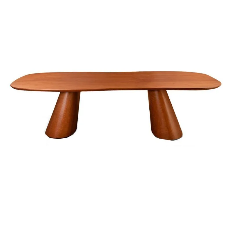 Mesa de Jantar Carvy 8 Lugares Orgânico Madeira Maciça 240CM Café SAL Movelaria - OUTRAS