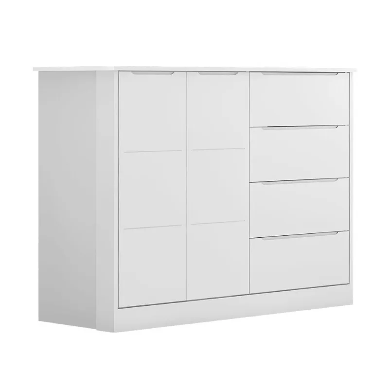 Cômoda Infantil Yumi 4 Gavetas MDF Puxador Cava Branco Sallar Home