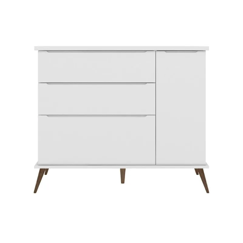 Cômoda Infantil Tina 3 Gavetas MDF Puxador Cava Branco Sallar Home