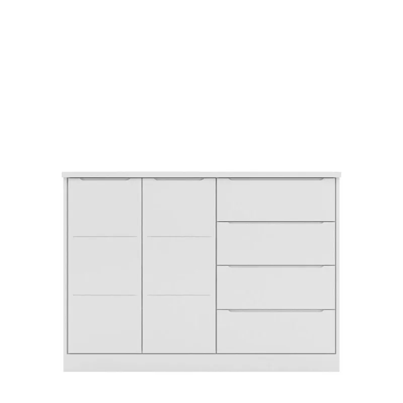 Cômoda Infantil Jade 4 Gavetas MDF Puxador Cava Branco Sallar Home - OUTRAS MARCAS - Móveis