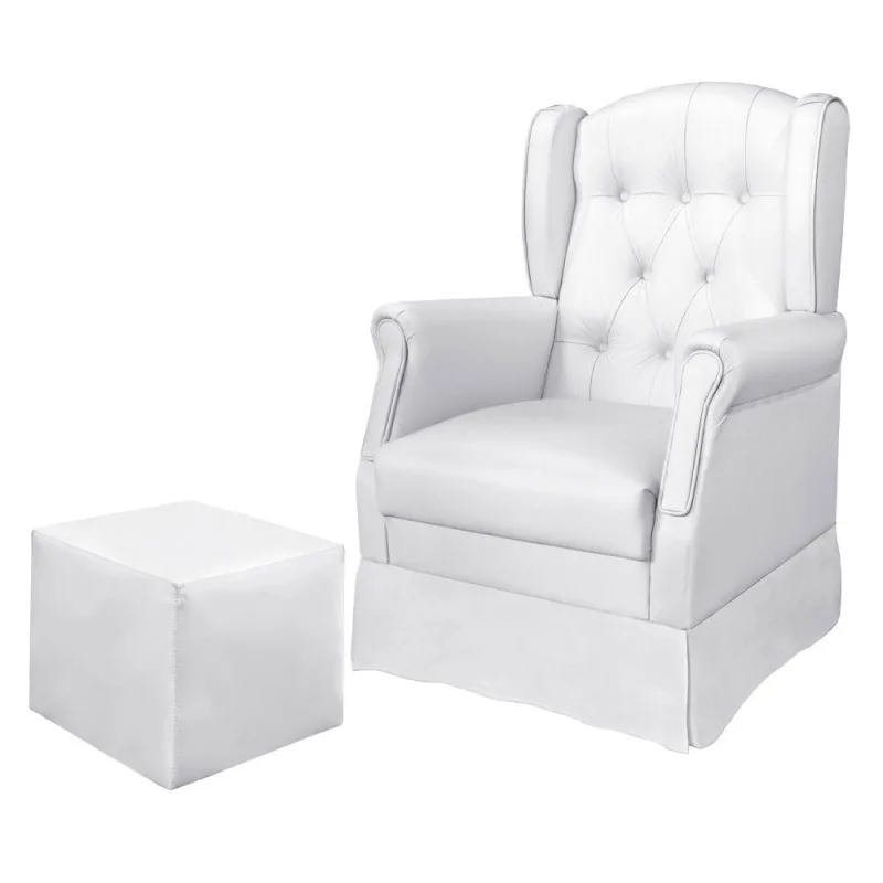 Poltrona de Amamentação Inês Reclinável Corino Confortável Branco Sallar Home - OUTRAS MARCAS