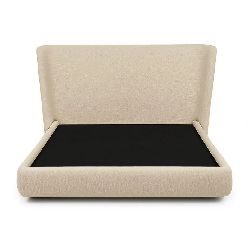 Cama Japonesa Queen Seo com Cabeceira Linho Madeira Bege Sallar Home - OUTRAS MARCAS