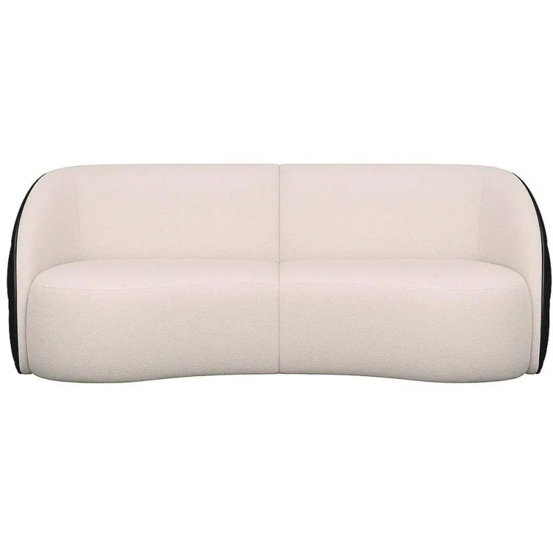 Sofá Hermon 3 Lugares Bipartido 288CM Off White e Preto Bouclé Sallar Home - OUTRAS MARCAS - Agro