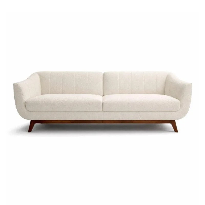 Sofá Nord 2 Lugares 190CM Off White Bouclé Estrutura Madeira Contemporâneo Sofá Home - OUTRAS MARCAS - Móveis