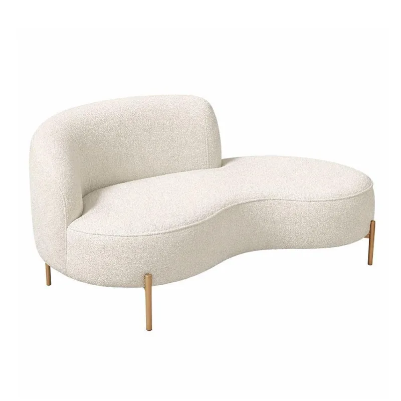 Sofá com Chaise Billini 3 Lugares Fixo 230CM Off White Sofá Home - OUTRAS MARCAS - Agro