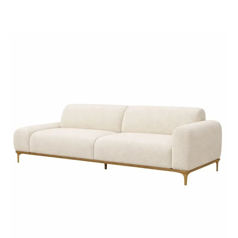 Sofá Unne 3 Lugares Terminal Direito 210CM Off White Boucle Sallar Home - OUTRAS MARCAS - Móveis