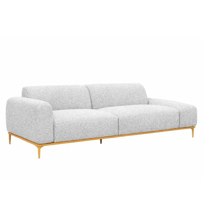Sofá Unne 3 Lugares 210CM Cinza Boucle Terminal Esquerdo Sofá Home - OUTRAS MARCAS - Agro