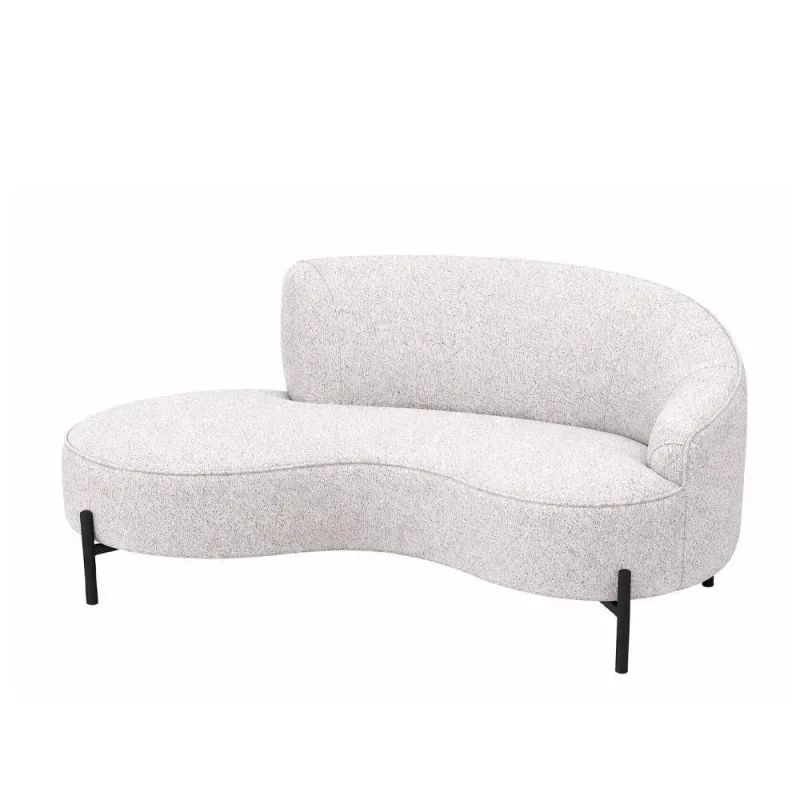 Sofá Curvo Billini 3 Lugares 230CM Cinza Bouclé Braço Esquerdo Sofá Home - OUTRAS MARCAS