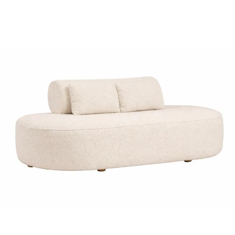 Sofá Serina 3 Lugares Fixo 210CM Off White Bouclé Orgânico Sofá Home - OUTRAS MARCAS - Móveis