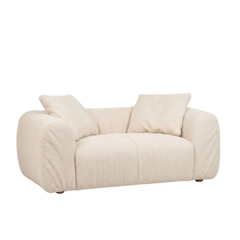 Sofá Clier 3 Lugares 260CM Off White Bouclé Conforto Moderno Sofá Home - OUTRAS MARCAS - Móveis