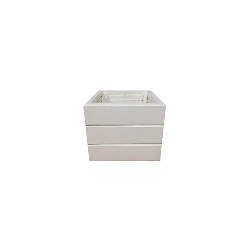 Vaso Madeira Rústico Não é Segredo Branco 25x23