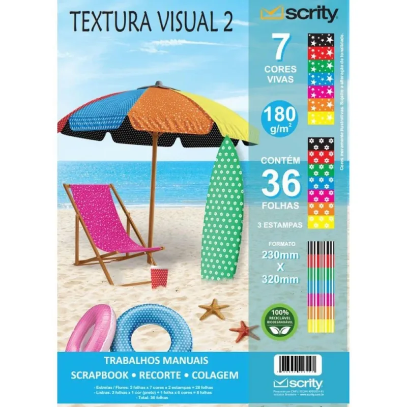 Bloco para Educacao Artistica Textuta 2 Decorado A4 180G 36F Pacote - SCRITY - Papelaria